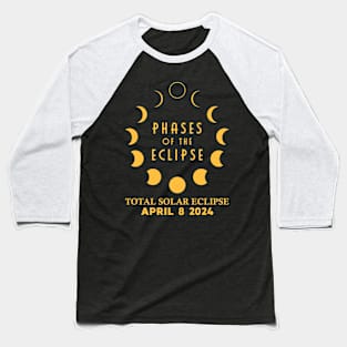 Phases Of The Eclipse - 2024 Solar Eclipse Baseball T-Shirt